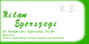 milan egerszegi business card